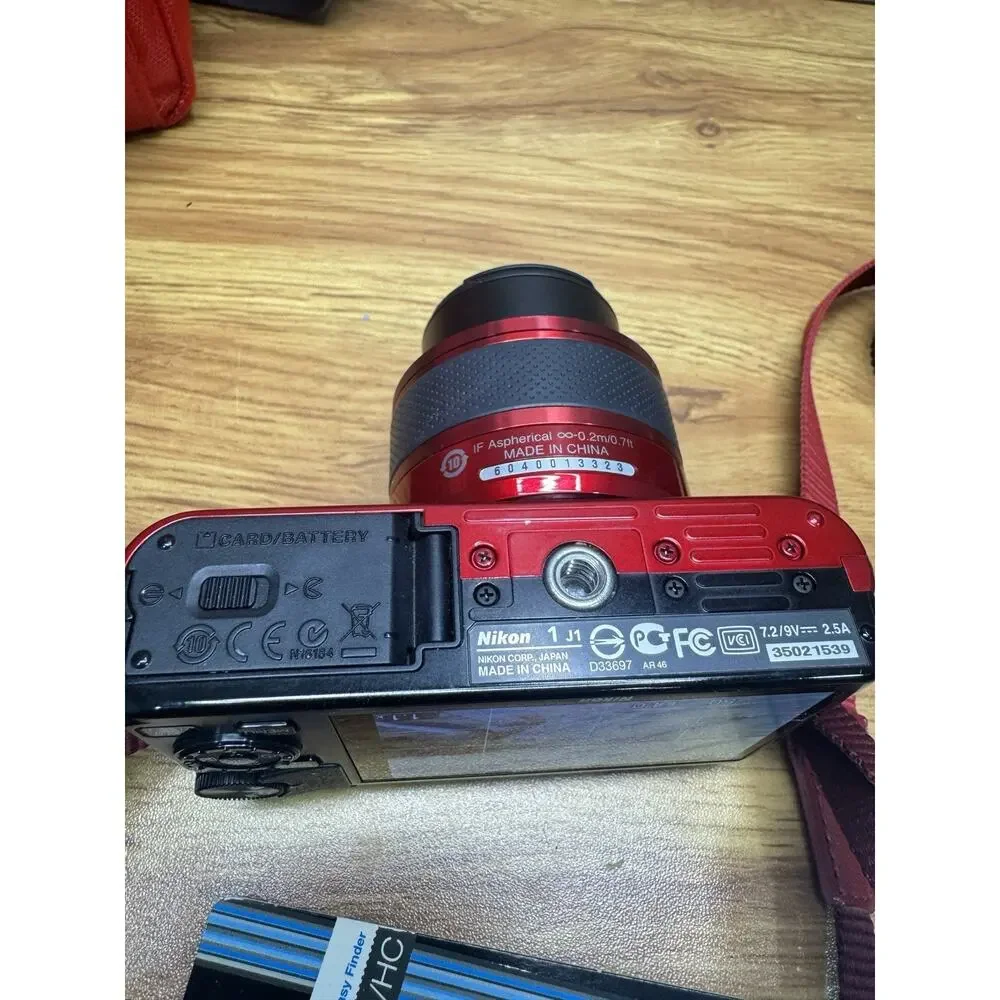 Nikon 1 J1 Mirrorless Camera Red Dual Lens Kit (10-30mm & 30-110mm) + Extras